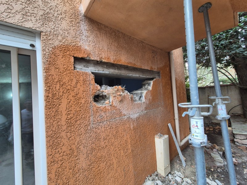Création de fenêtre dans mur maître, Septèmes-les-Vallons, 13, ouverture mur porteur, poutrelles précontraintes