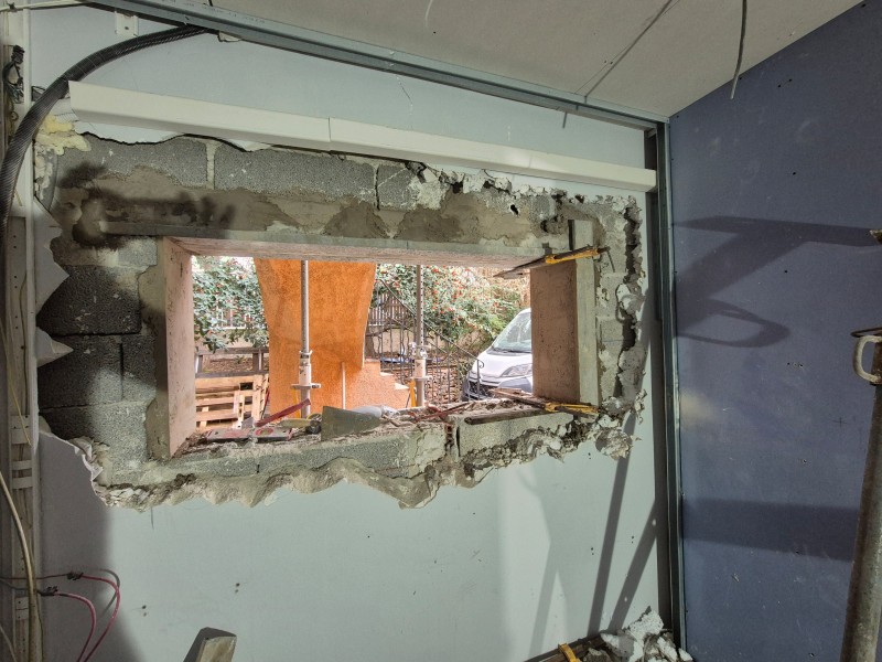 Création de fenêtre dans mur maître, Septèmes-les-Vallons, 13, ouverture mur porteur, poutrelles précontraintes